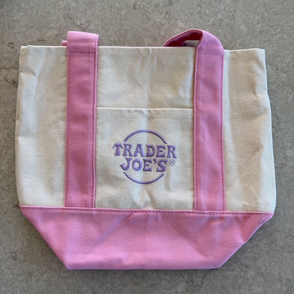 Trader Joe’s Mini Canvas Tote Bag | Pastel | Set of 4 - Picture 3 of 14